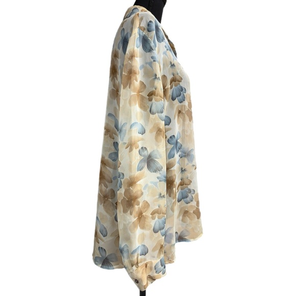 Notations Clothing Co. - Sheer Floral Button Down Blouse - Size XL - Picture 4 of 7